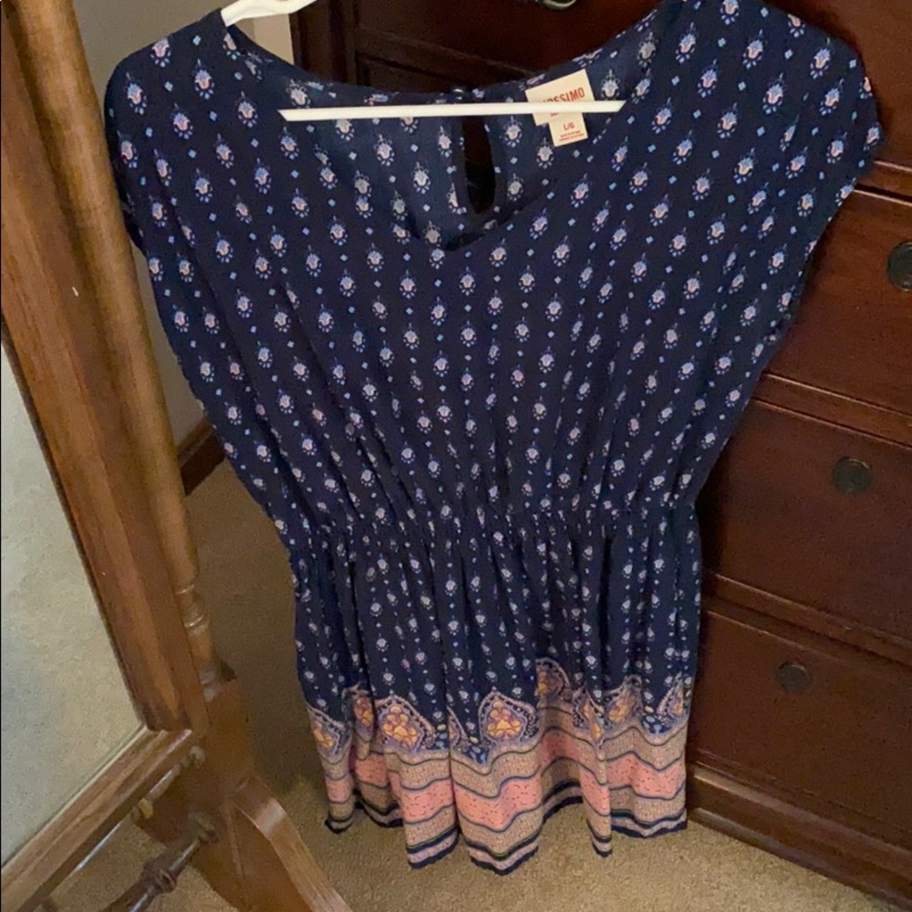 Navy print dress